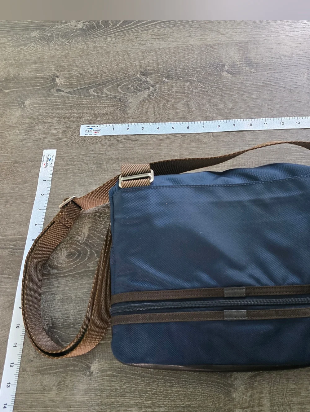 Tumi Navy and Brown Men's Extendable Messenger Bag
